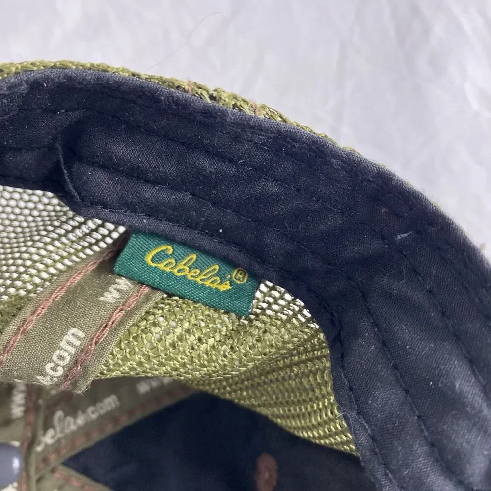 Cabela's hat cap mens Embroidered adjustable mesh back brown tan green outdoors